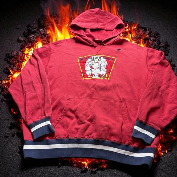 Vintage Nike Cooperstown Collection XXL Minnesota Twins MLB Hoodie Sweatshirt - Picture 1 of 12